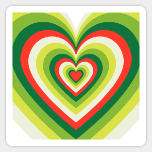 Christmas Colored Heart Pattern Sticker